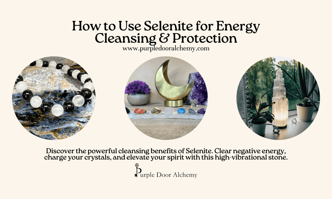 How to Use Selenite for Energy Cleansing & Protection - Purple Door Alchemy