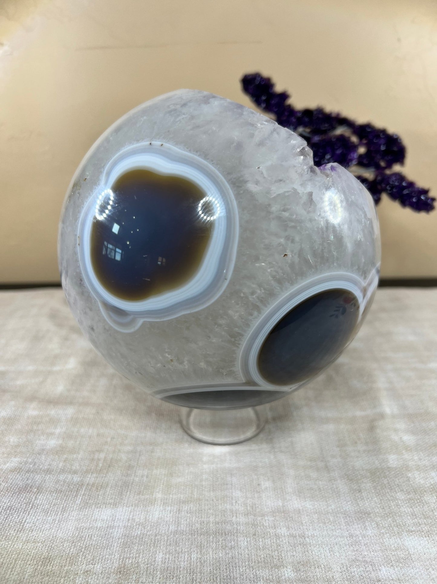 152mm (6 inches) Amethyst Geode Sphere - Purple Door Alchemy