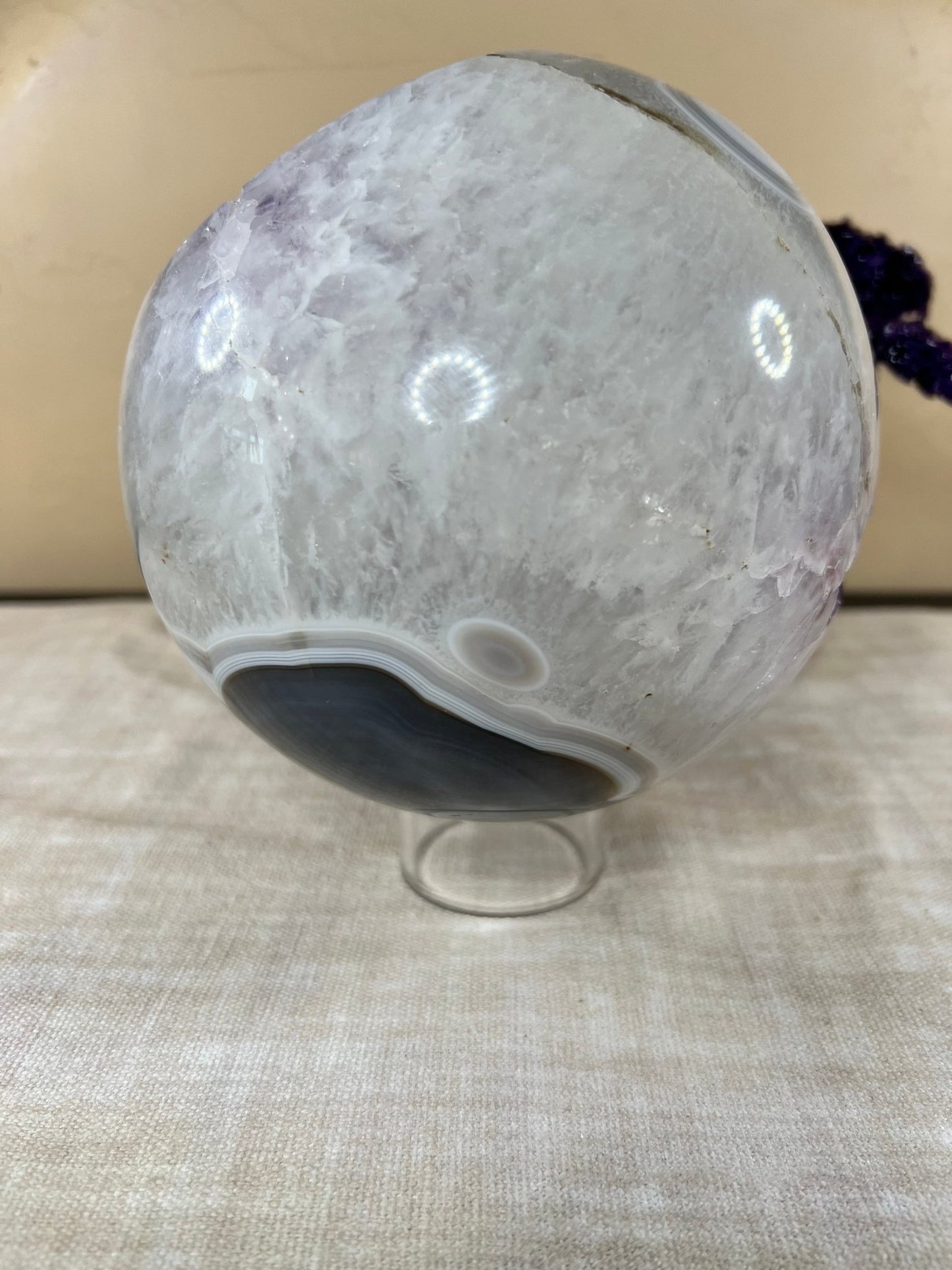 152mm (6 inches) Amethyst Geode Sphere - Purple Door Alchemy