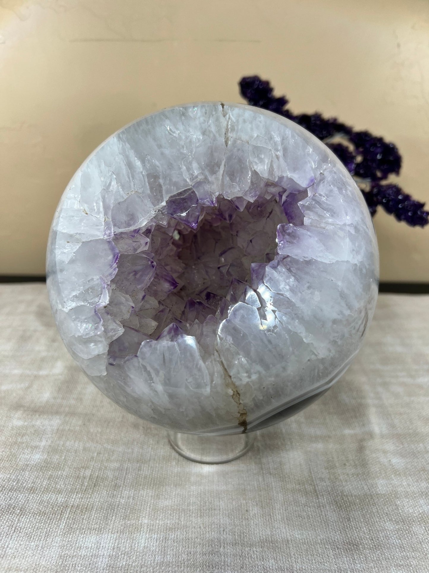 152mm (6 inches) Amethyst Geode Sphere - Purple Door Alchemy