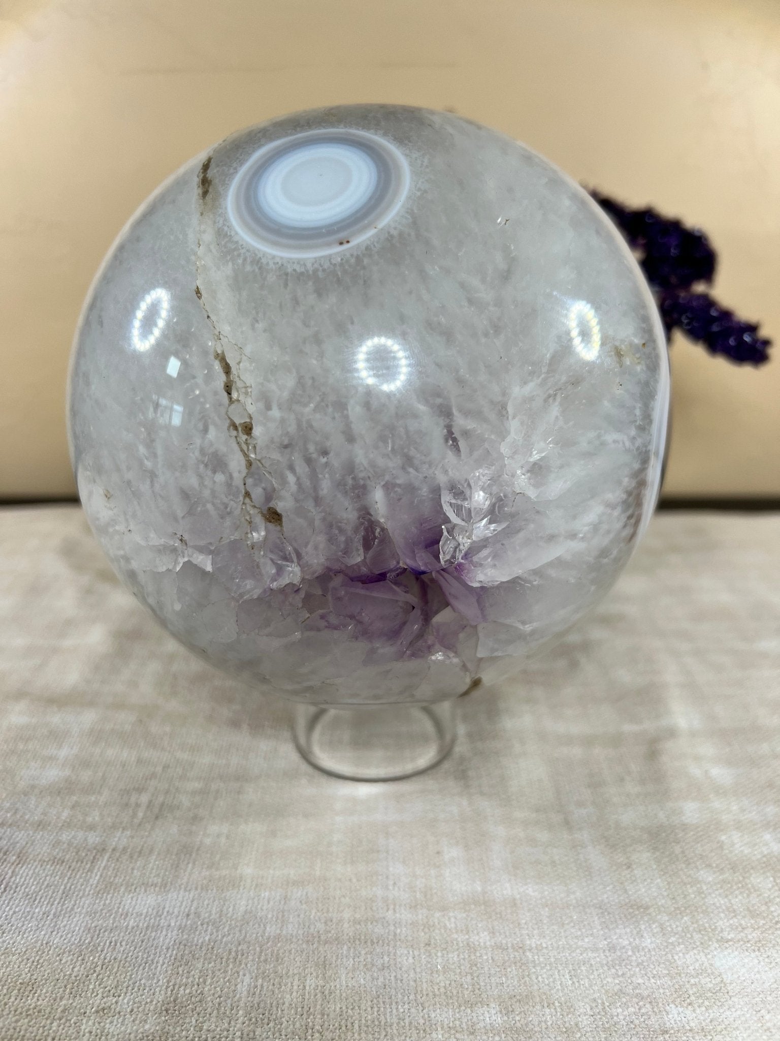 152mm (6 inches) Amethyst Geode Sphere - Purple Door Alchemy