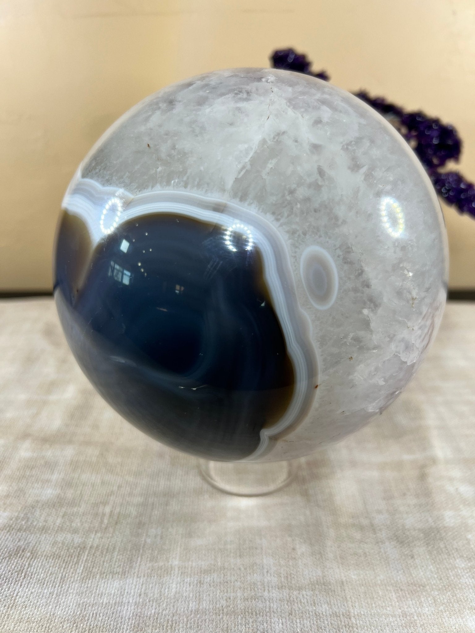 152mm (6 inches) Amethyst Geode Sphere - Purple Door Alchemy