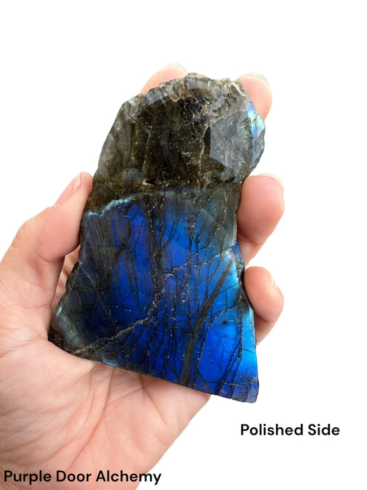 172g Labradorite Polished Slab - Purple Door Alchemy