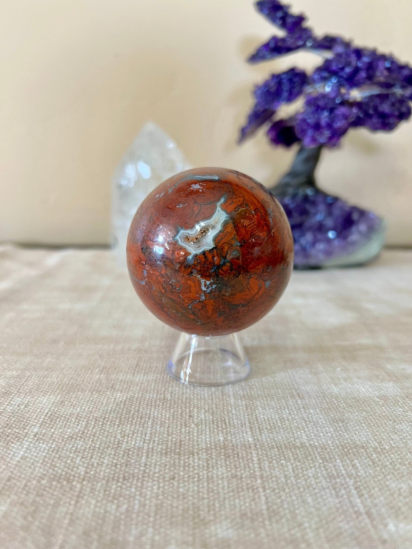 2.4 inch Red Jasper Sphere - Purple Door Alchemy
