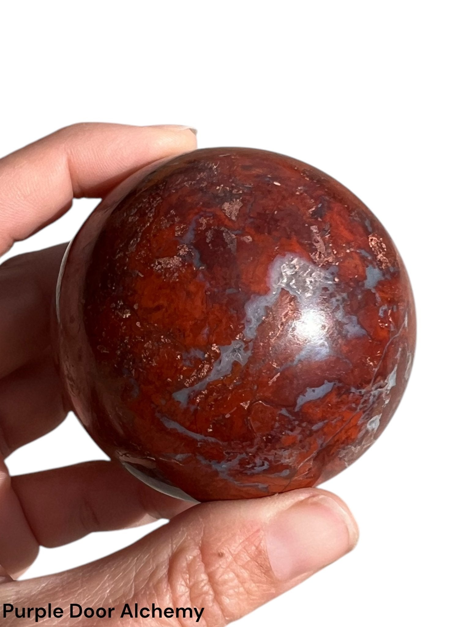 2.4 inch Red Jasper Sphere - Purple Door Alchemy