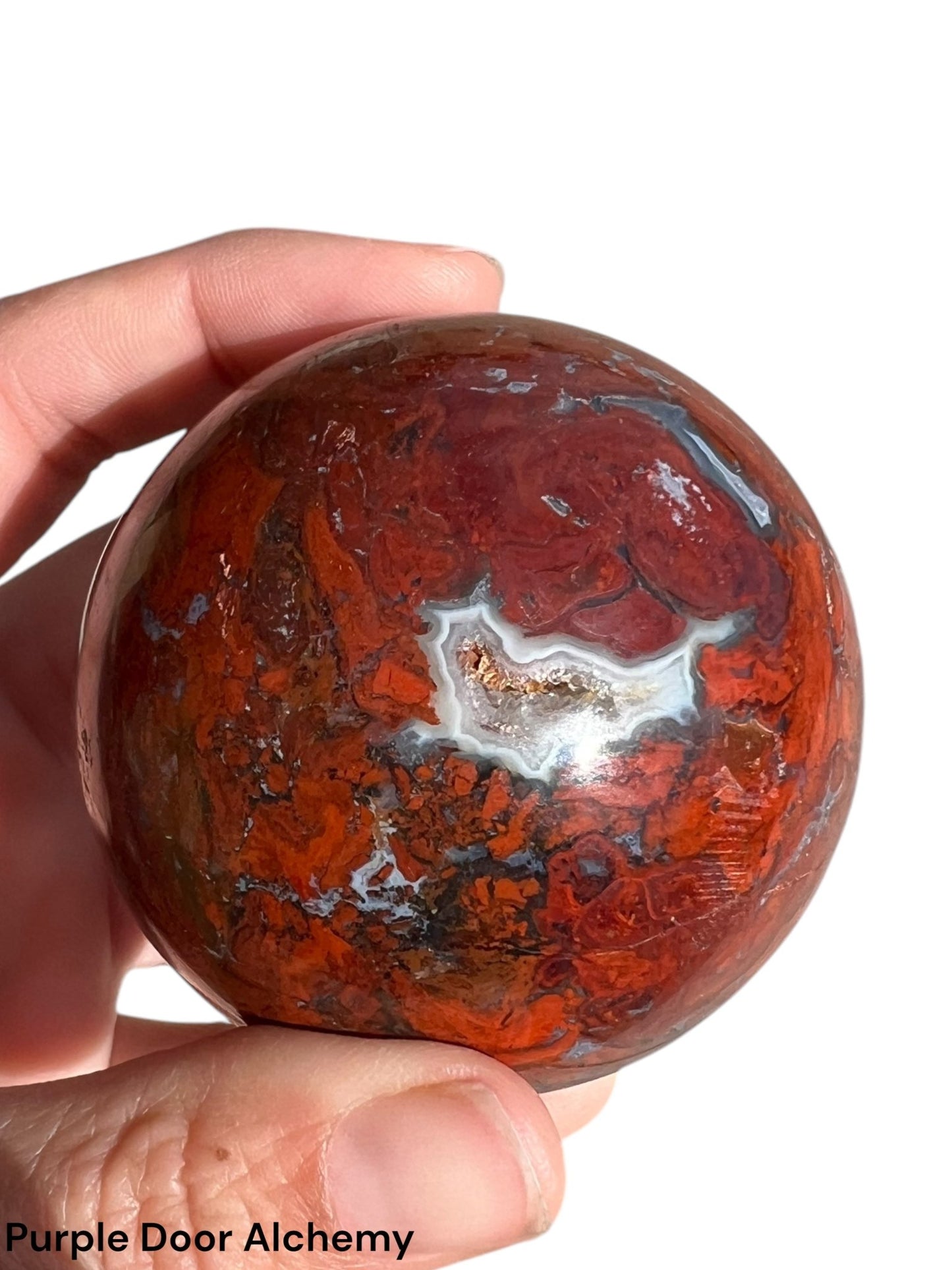 2.4 inch Red Jasper Sphere - Purple Door Alchemy