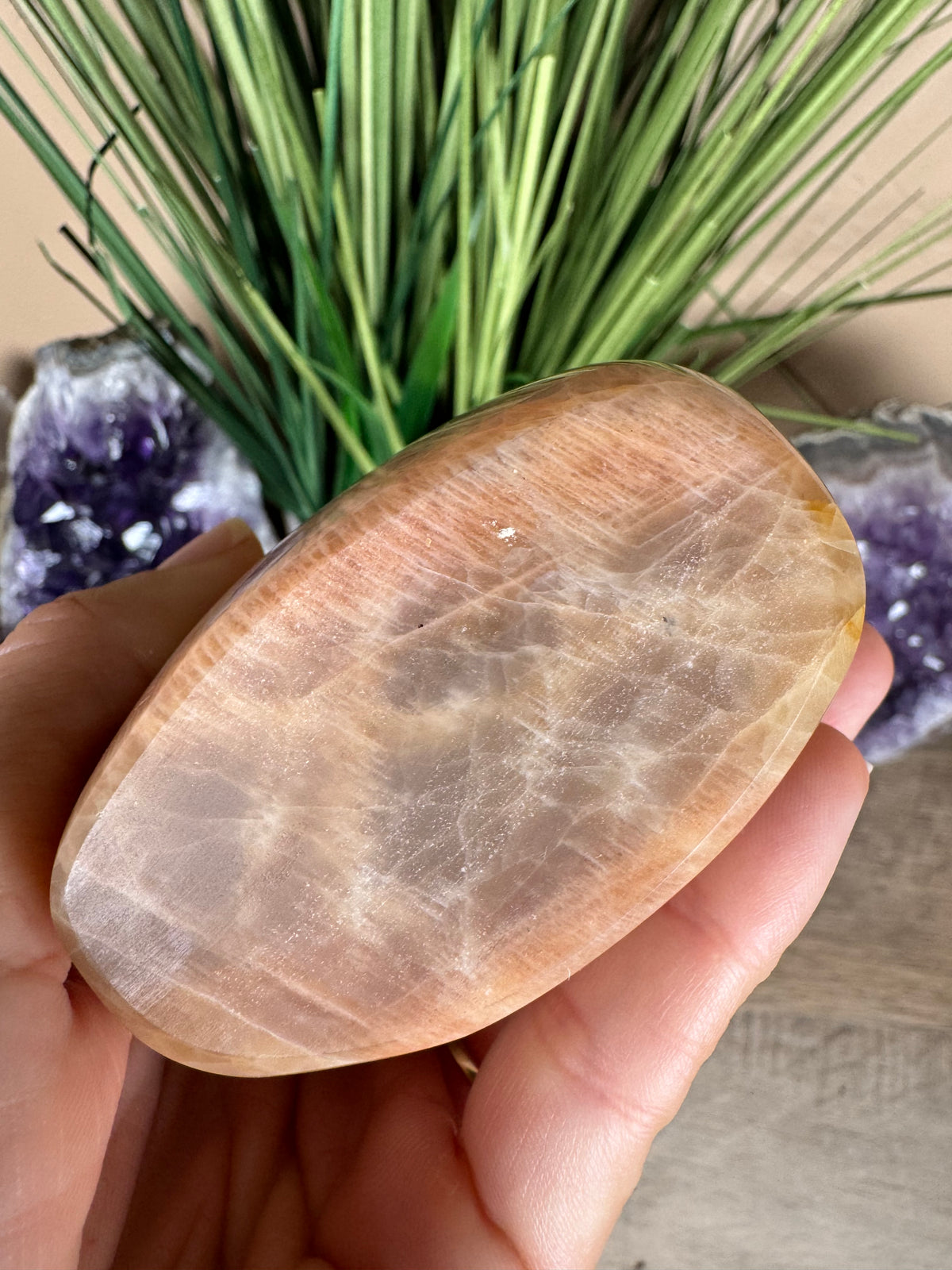 Peach Moonstone Freeform 4.72in