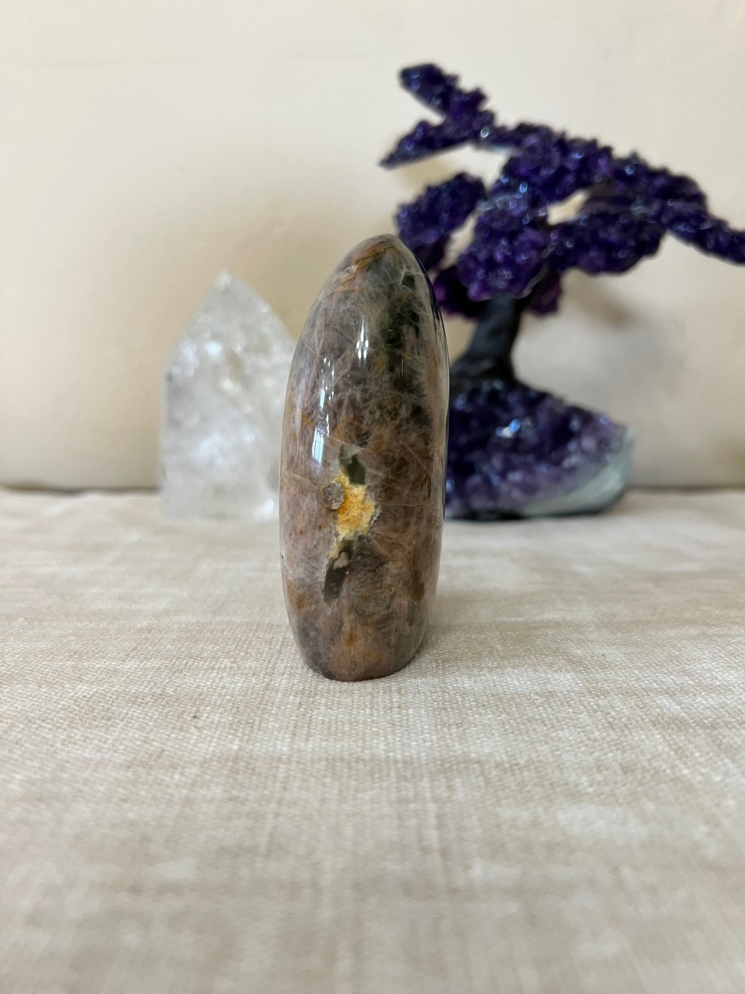3.54 inch Black Moonstone Freeform - Purple Door Alchemy