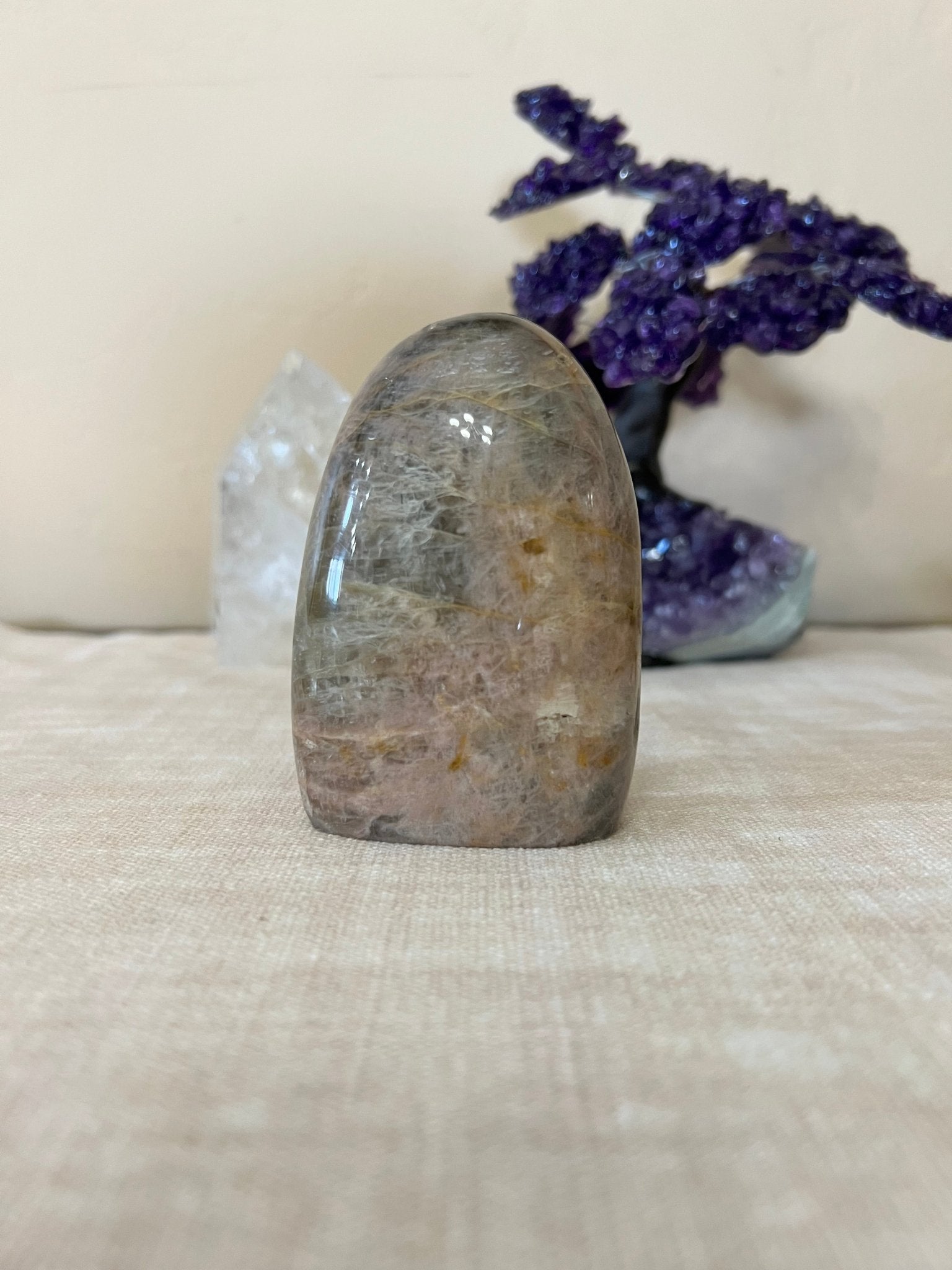 3.54 inch Black Moonstone Freeform - Purple Door Alchemy