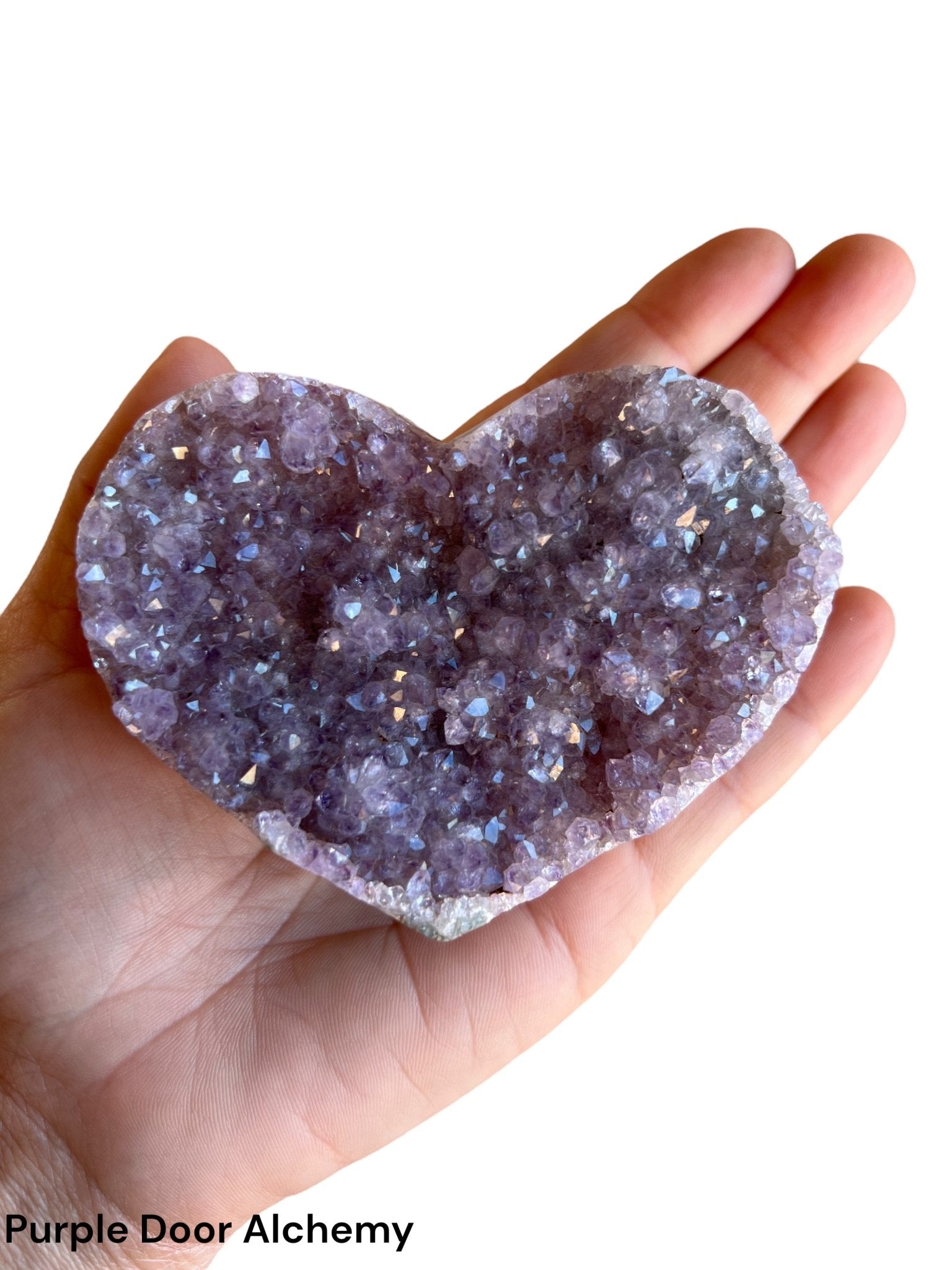 3.62 inch Amethyst Geode Heart - Purple Door Alchemy