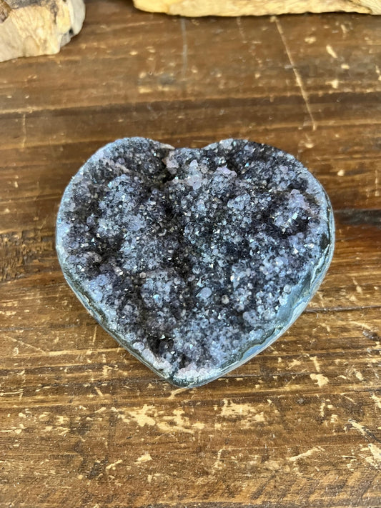 3.75 inch Amethyst Geode Heart - Purple Door Alchemy