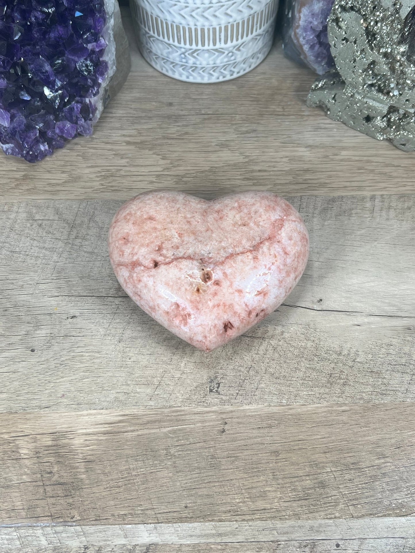 4" Pink Amethyst Heart - Purple Door Alchemy