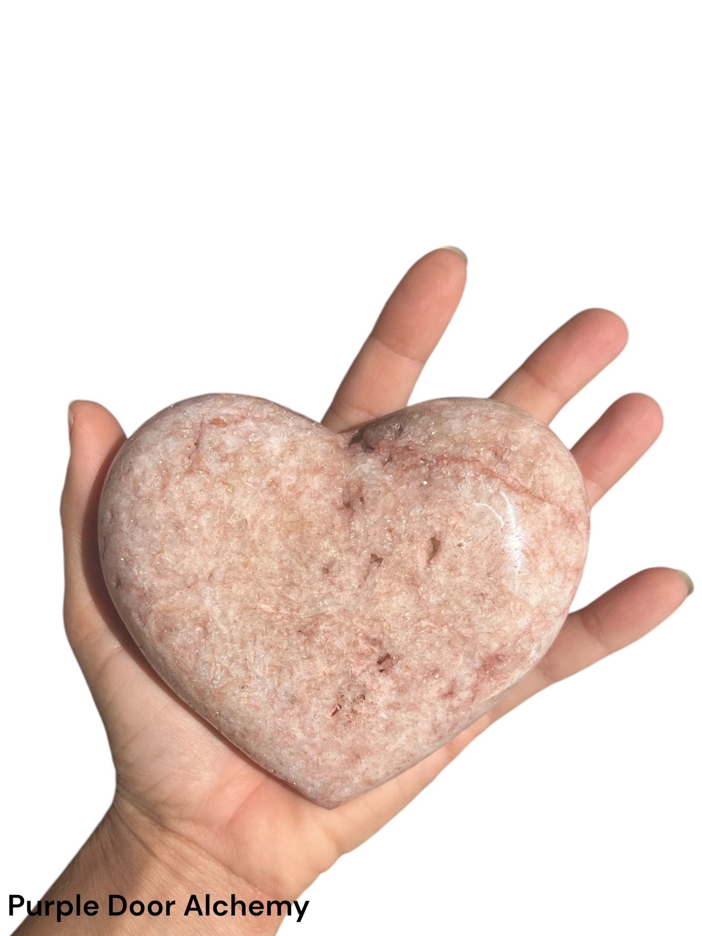 4" Pink Amethyst Heart - Purple Door Alchemy