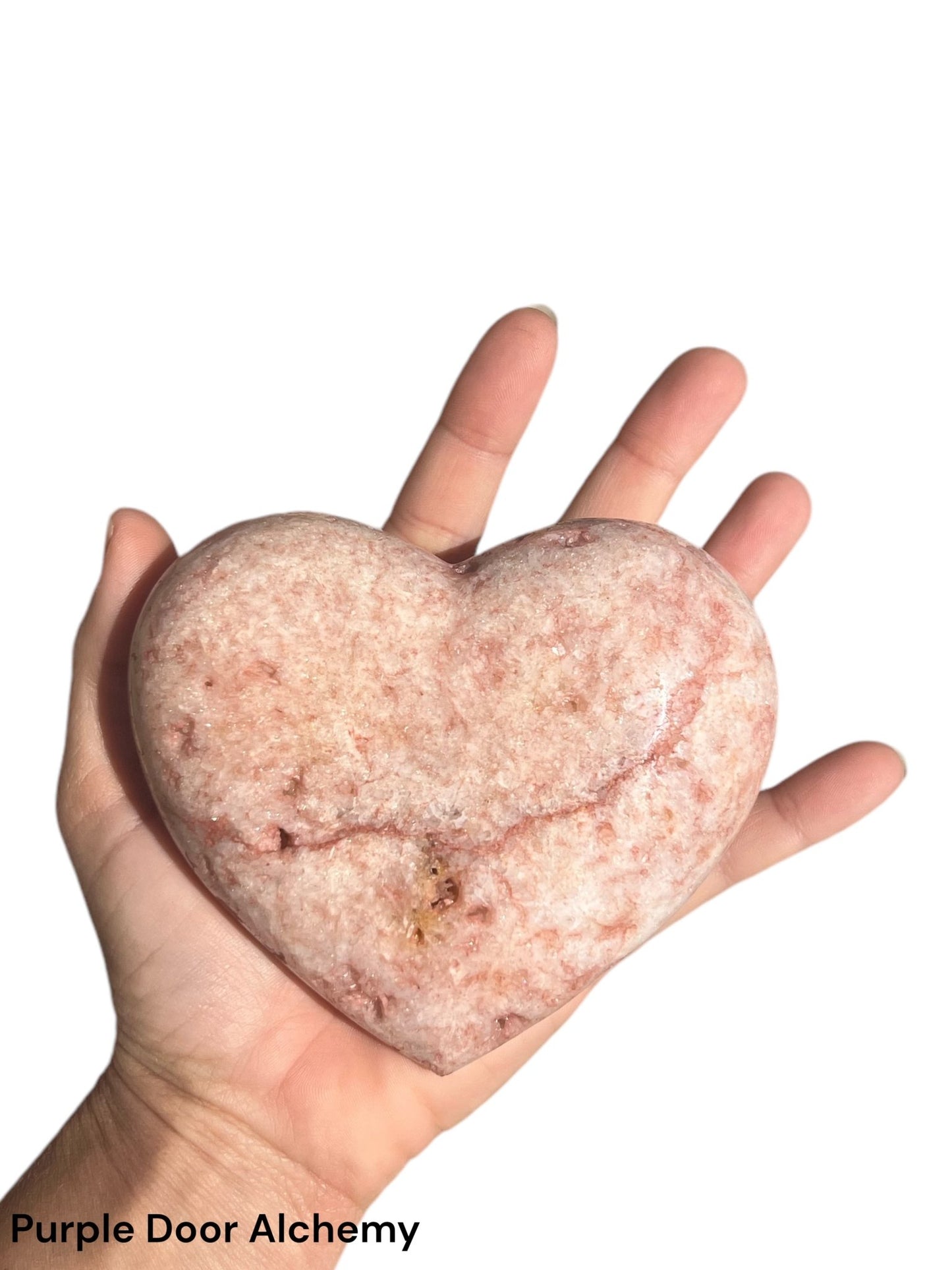 4" Pink Amethyst Heart - Purple Door Alchemy