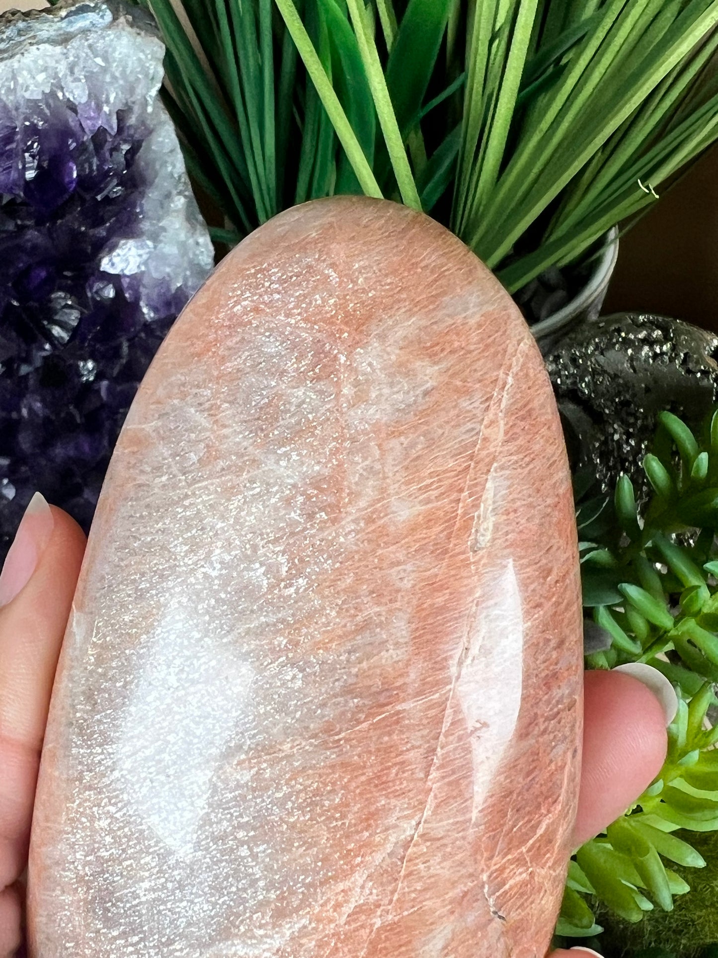 Peach Moonstone Freeform 4.7 Inch