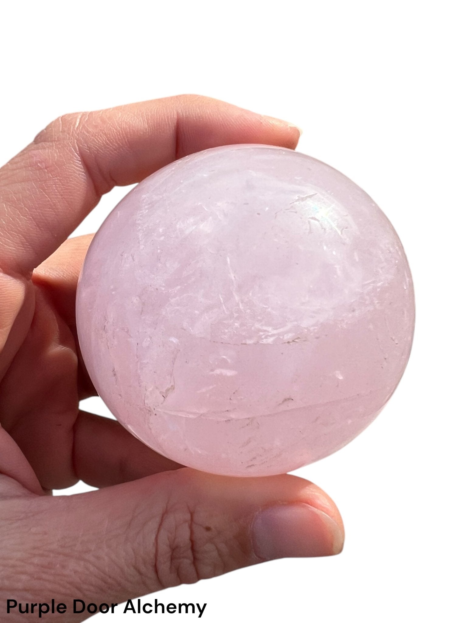 59mm (2.3 in) Rose Quartz Sphere - Purple Door Alchemy