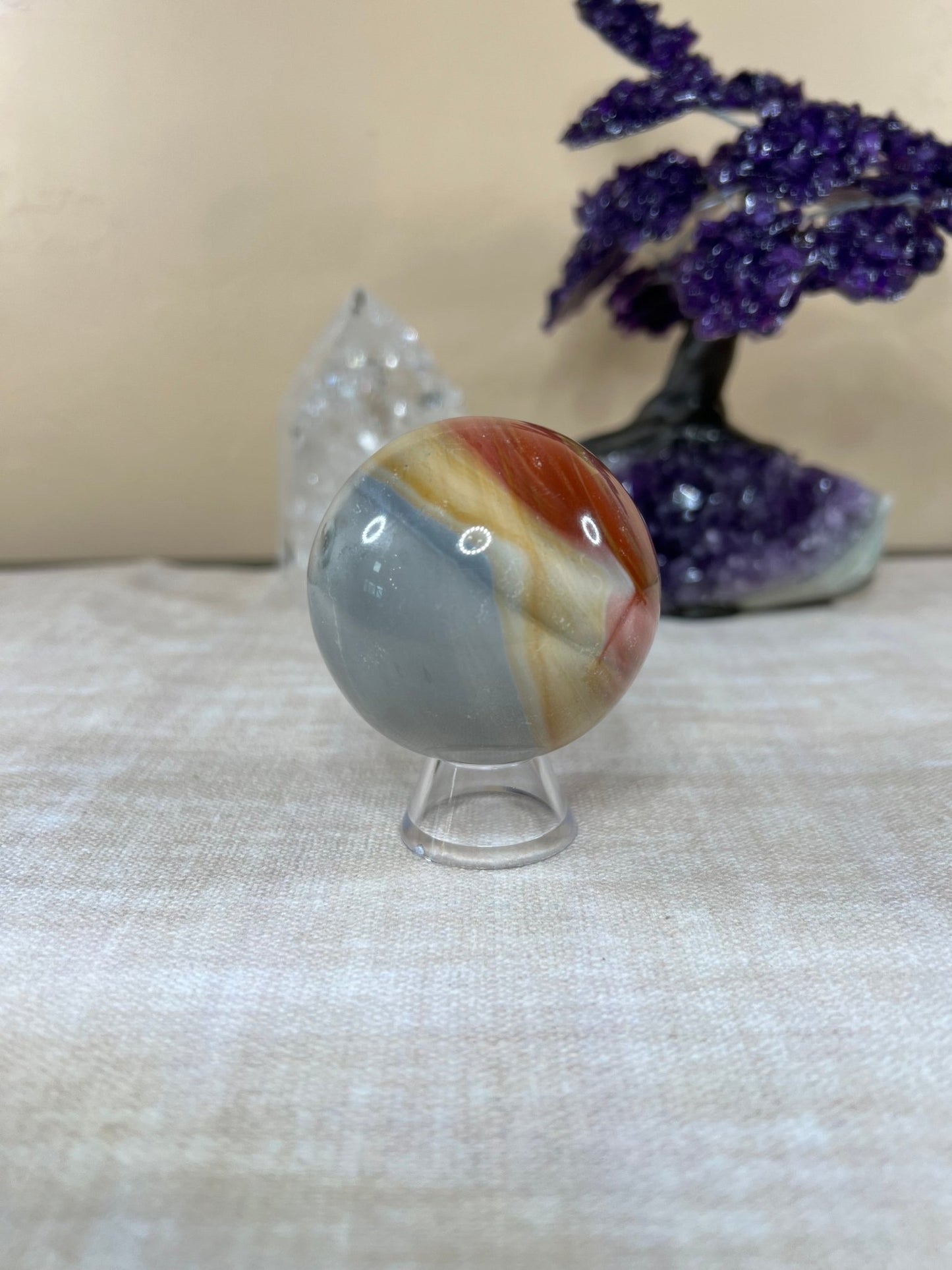 59mm (2.3 inches) Polychrome Jasper Sphere - Purple Door Alchemy