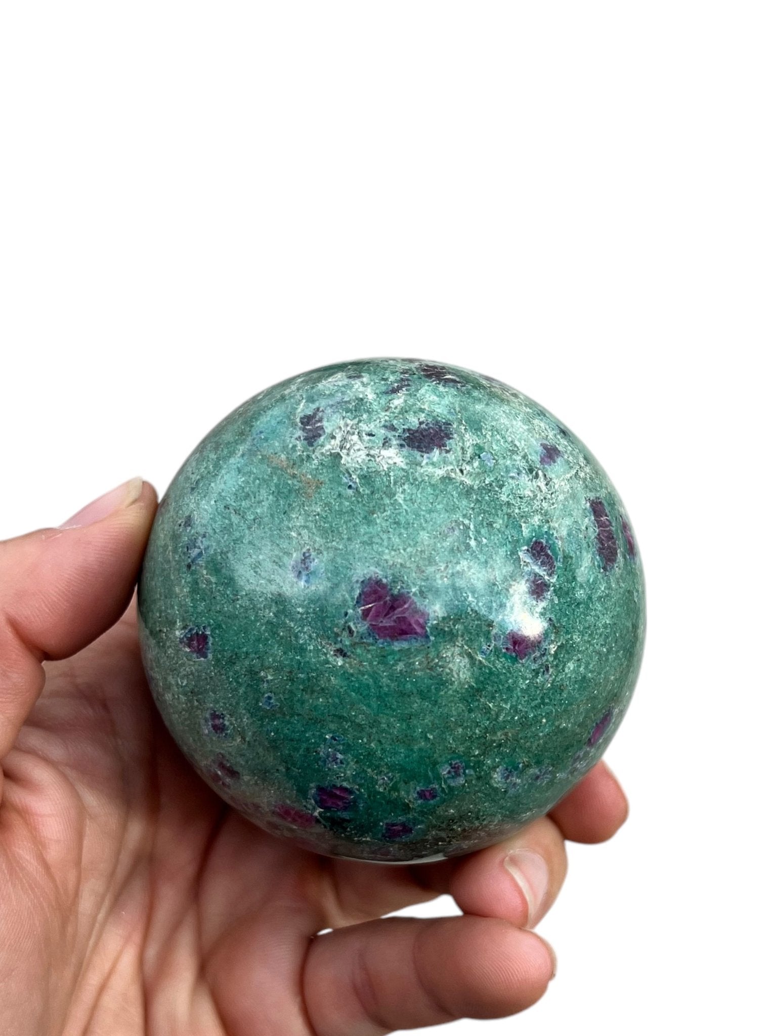 68 mm Ruby in Fuchsite Sphere - Purple Door Alchemy