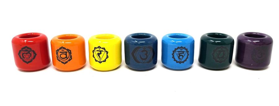 7 Chakra Chime Candle Holders - Purple Door Alchemy
