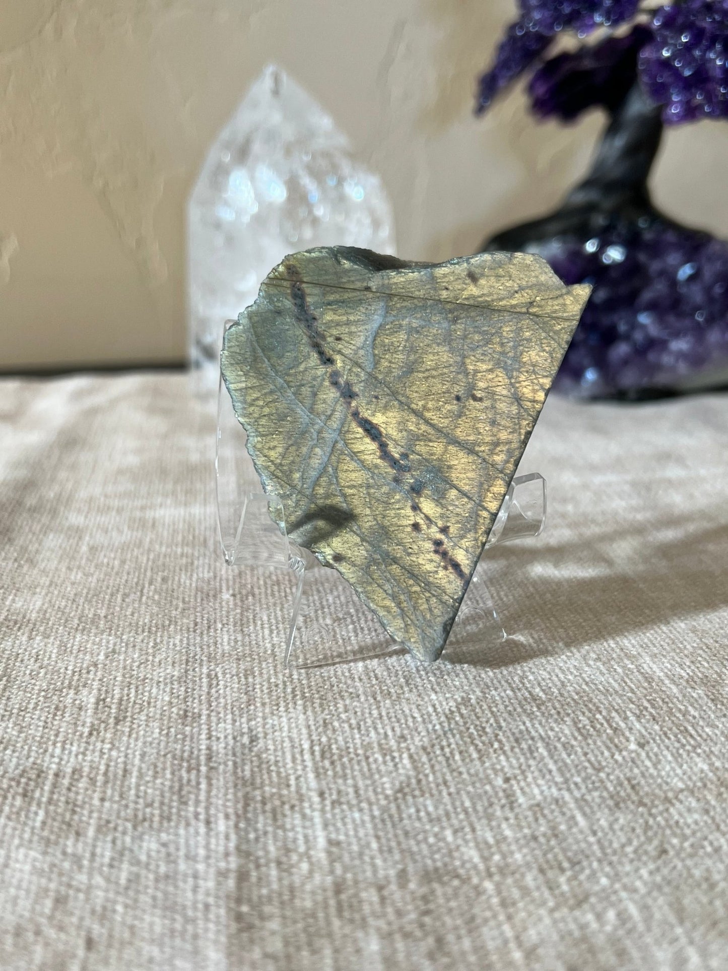 74g Fire Labradorite Polished Slab - Purple Door Alchemy