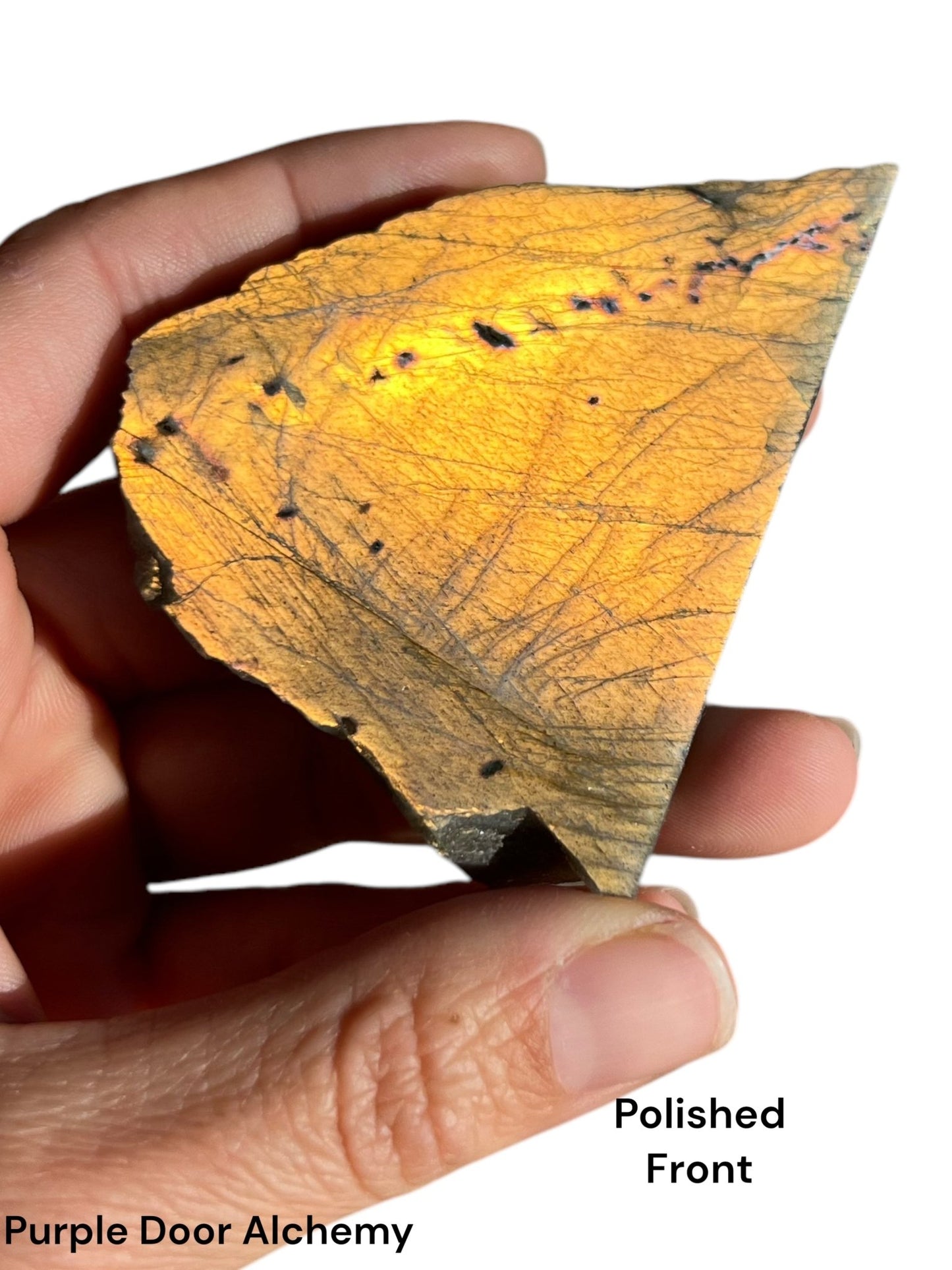 74g Fire Labradorite Polished Slab - Purple Door Alchemy
