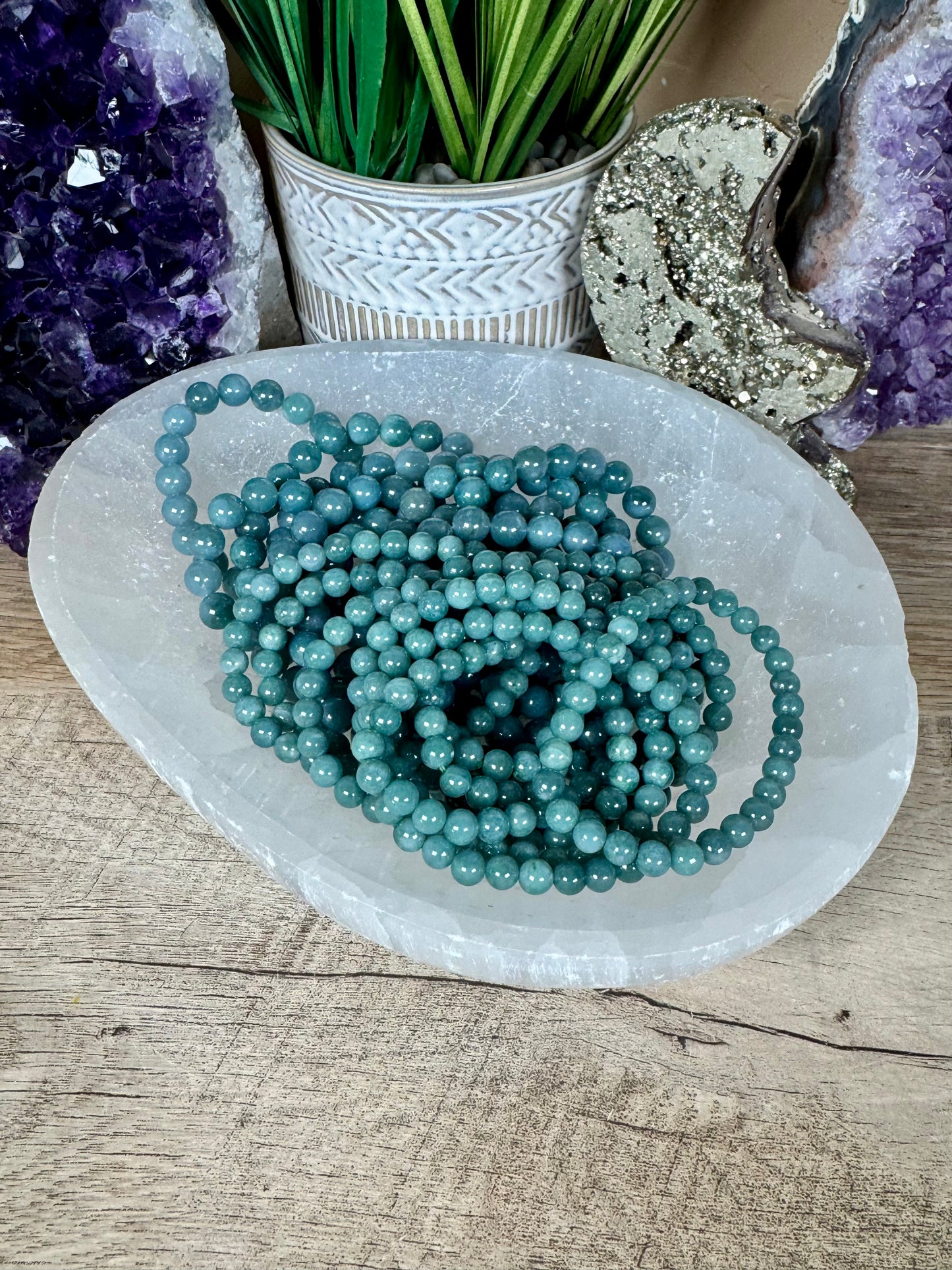 Guatemalan Jade Bracelet - Light Blue