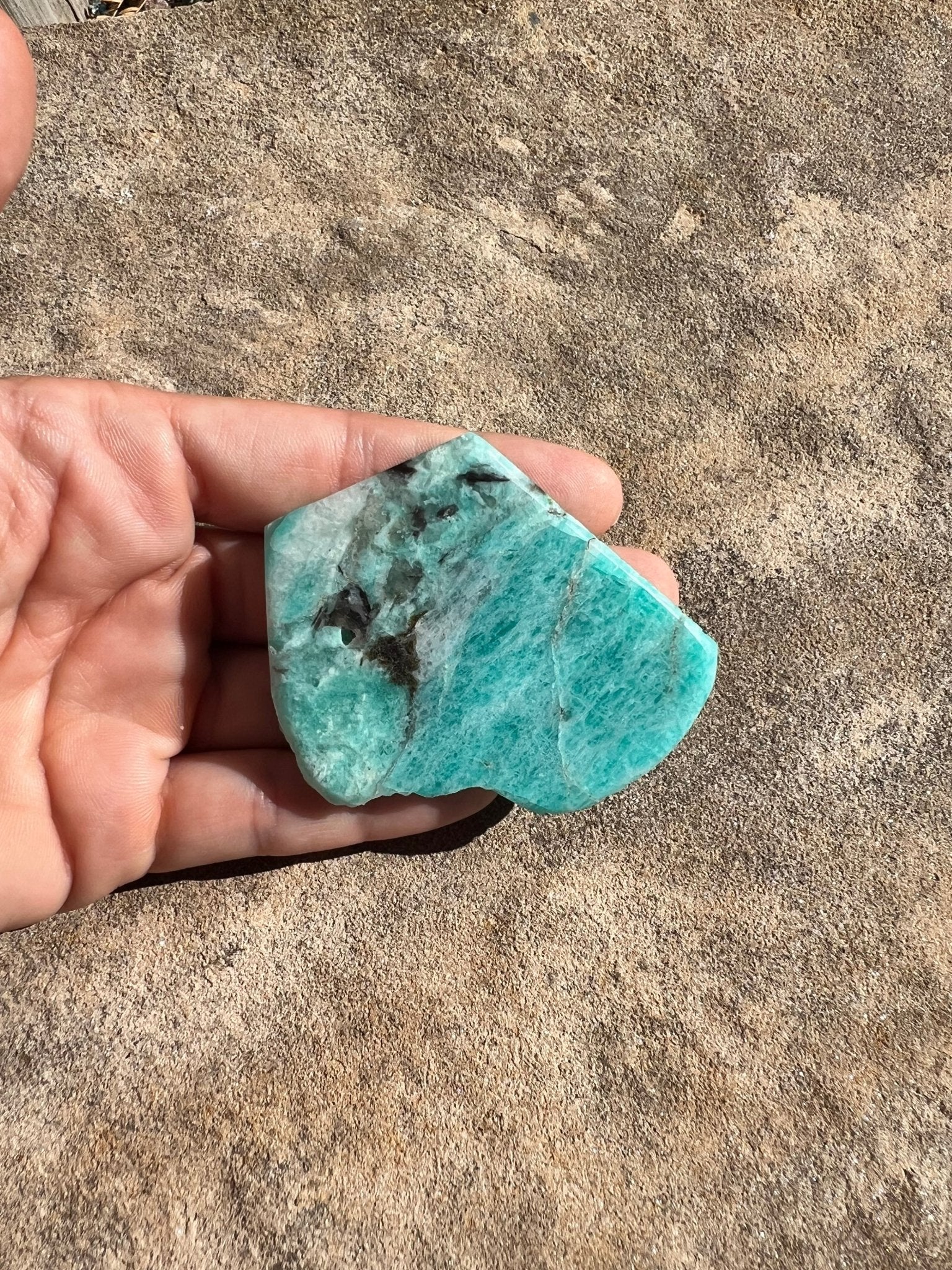 Amazonite Polished Slab 64g - Purple Door Alchemy