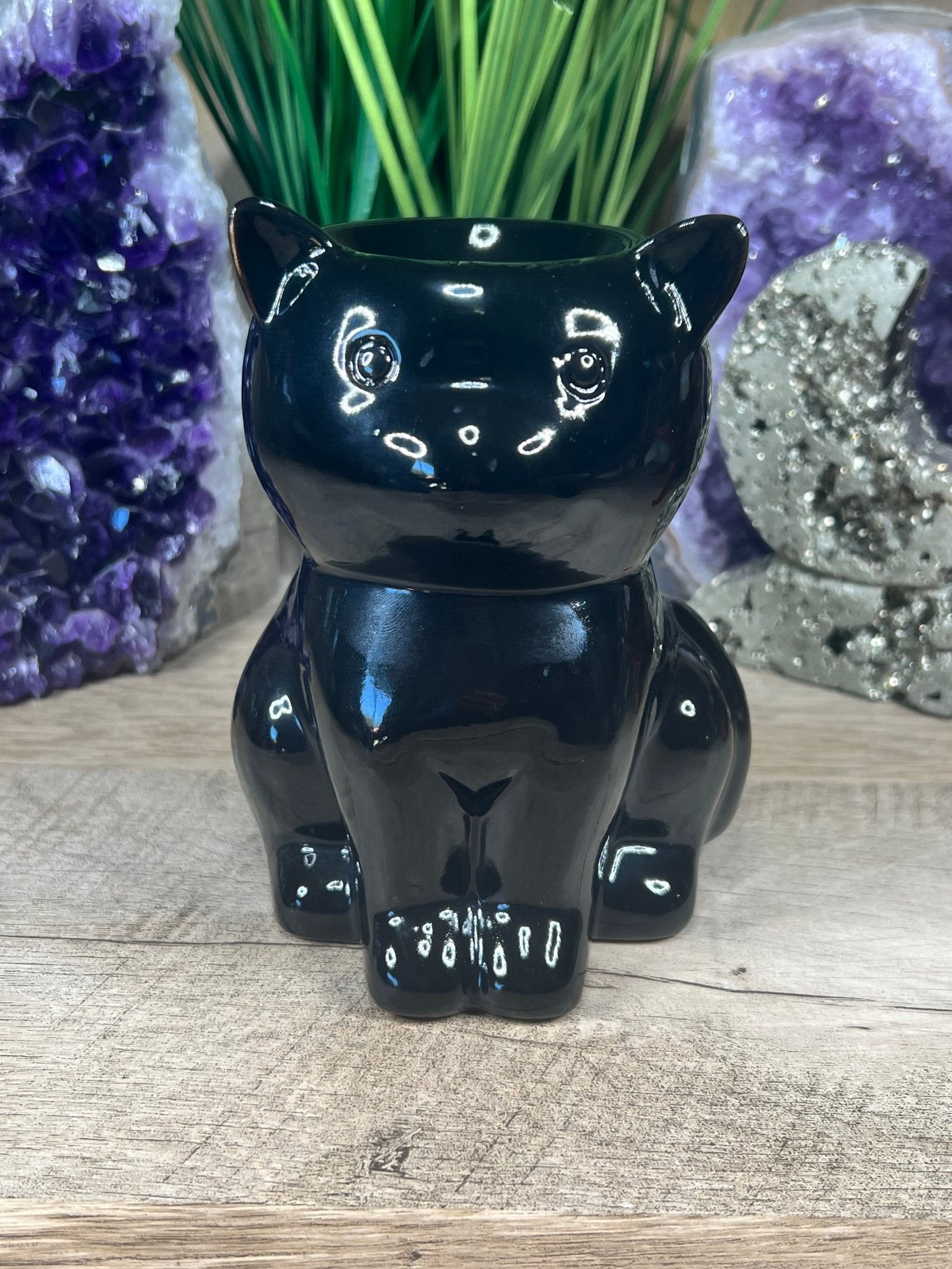 Black Cat Ceramic Burner - Purple Door Alchemy