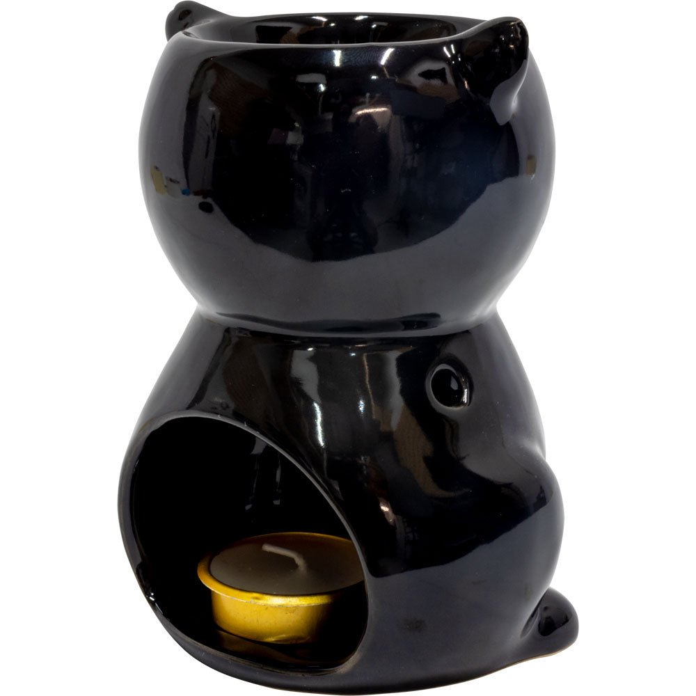 Black Cat Ceramic Burner - Purple Door Alchemy