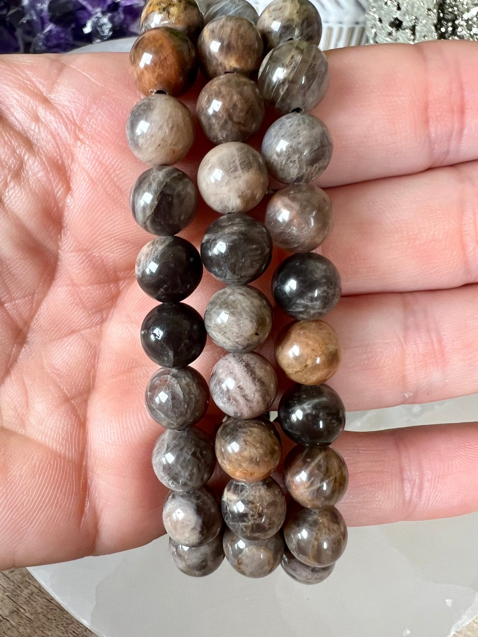 Black Moonstone Bracelet - Purple Door Alchemy