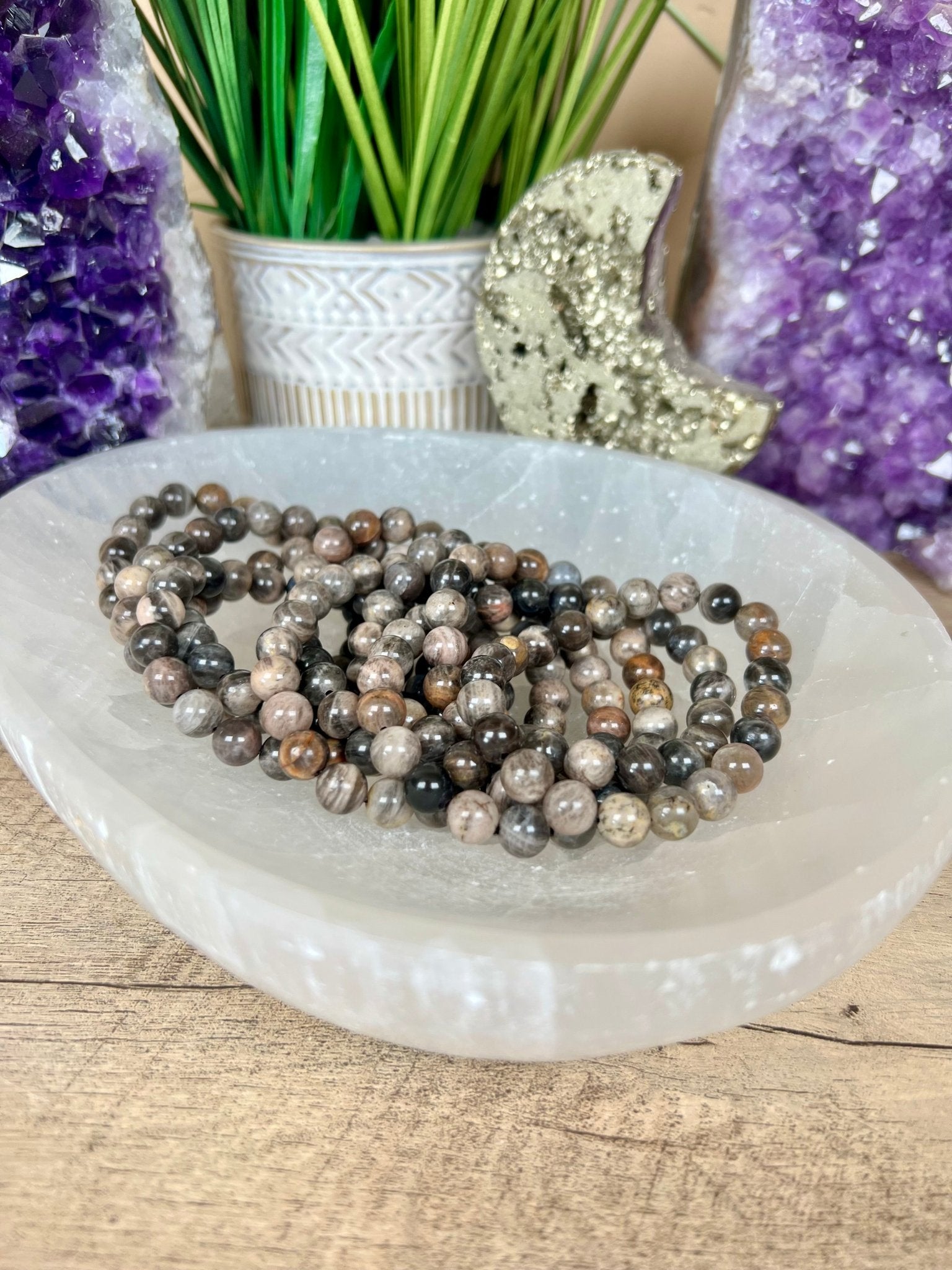 Black Moonstone Bracelet - Purple Door Alchemy