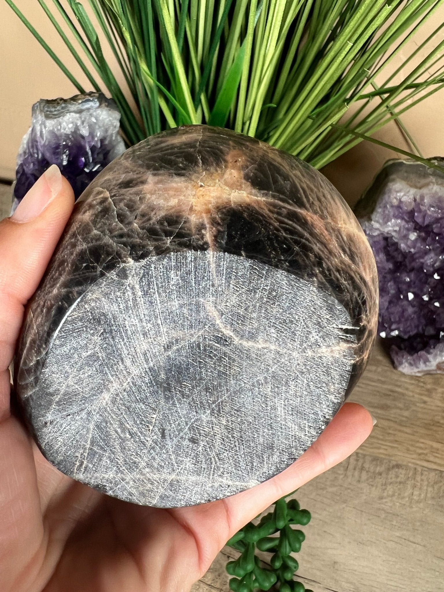 Black Moonstone Flame 124mm/4.9in - Purple Door Alchemy