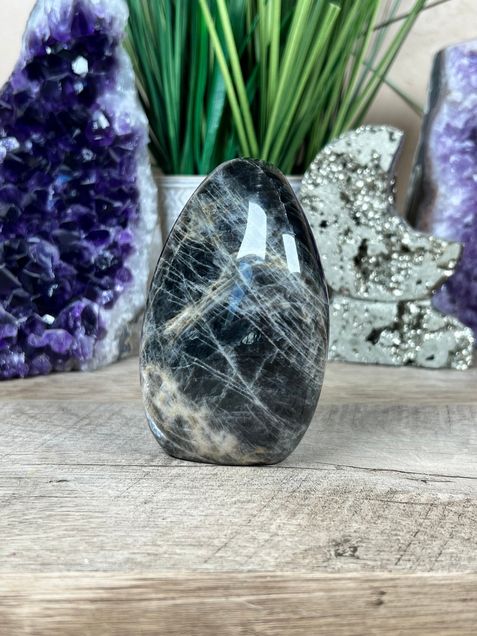 Black Moonstone Freeform 3.54in - Purple Door Alchemy