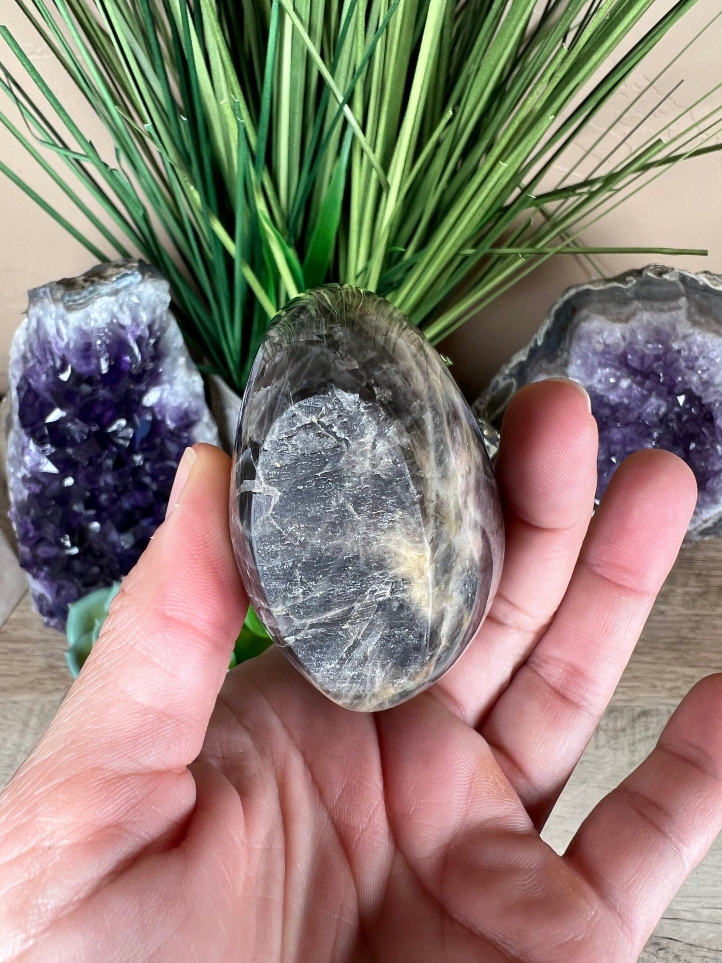 Black Moonstone Freeform 3.54in - Purple Door Alchemy