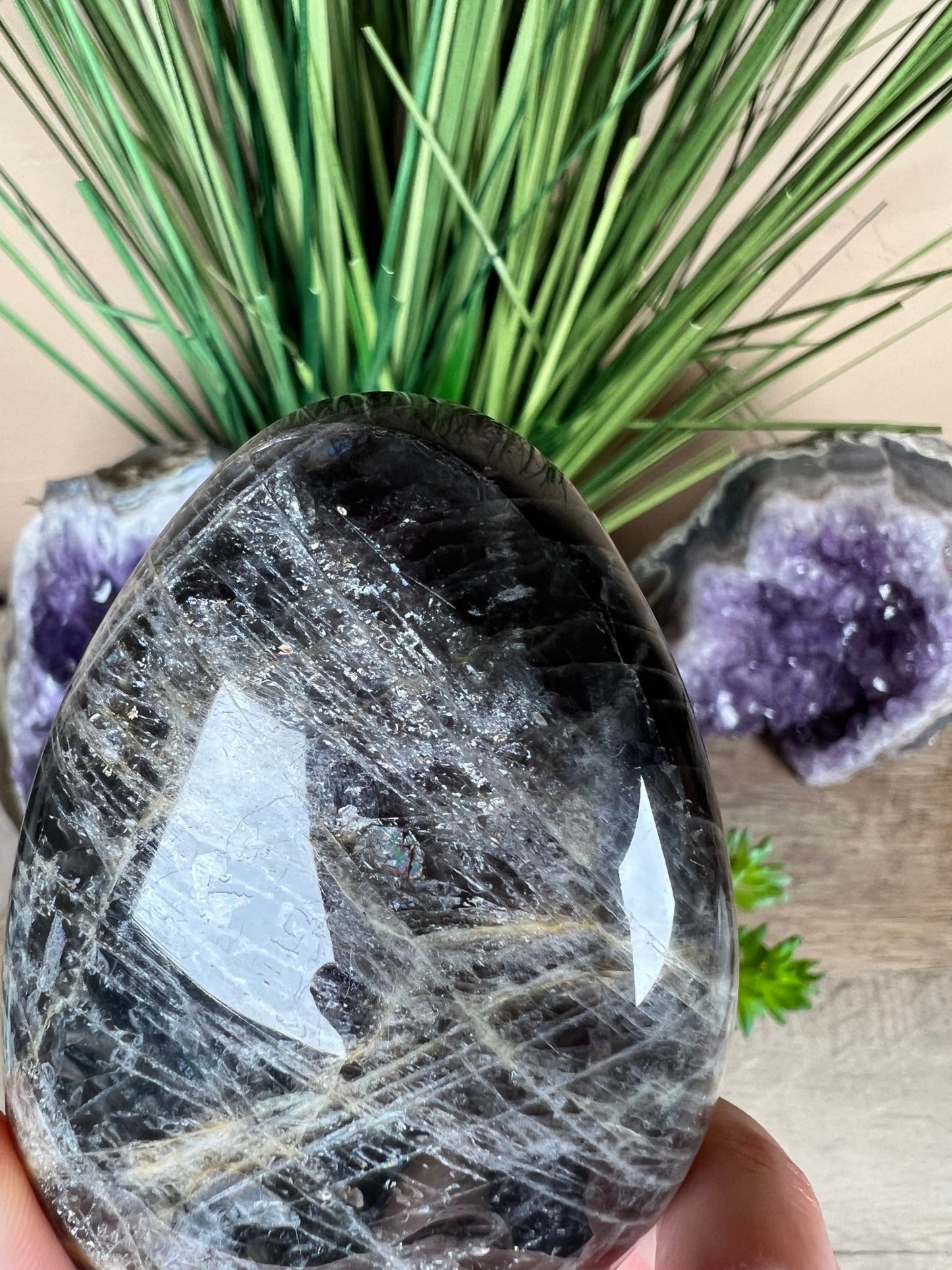 Black Moonstone Freeform 3.54in - Purple Door Alchemy