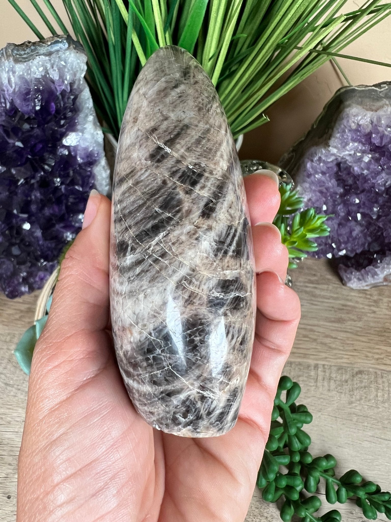 Black Moonstone Freeform 4.5 inch - Purple Door Alchemy