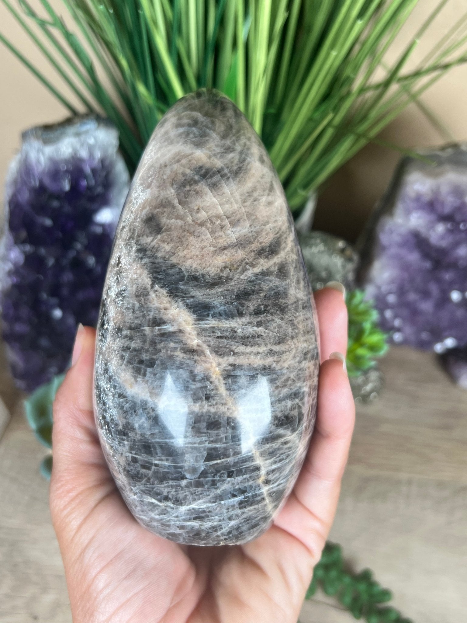 Black Moonstone Freeform 5.3 Inch - Purple Door Alchemy