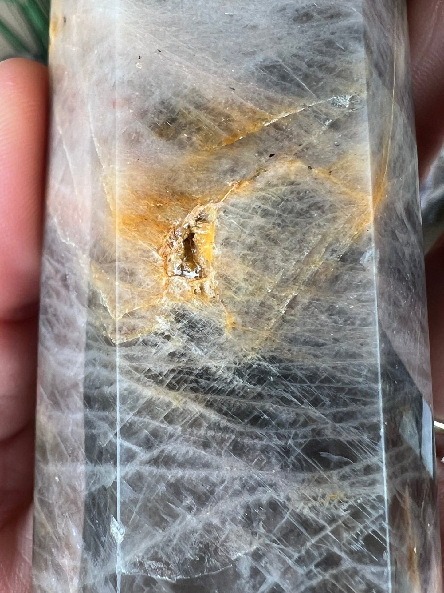 Black Moonstone Tower 5.72" (145mm) - Purple Door Alchemy