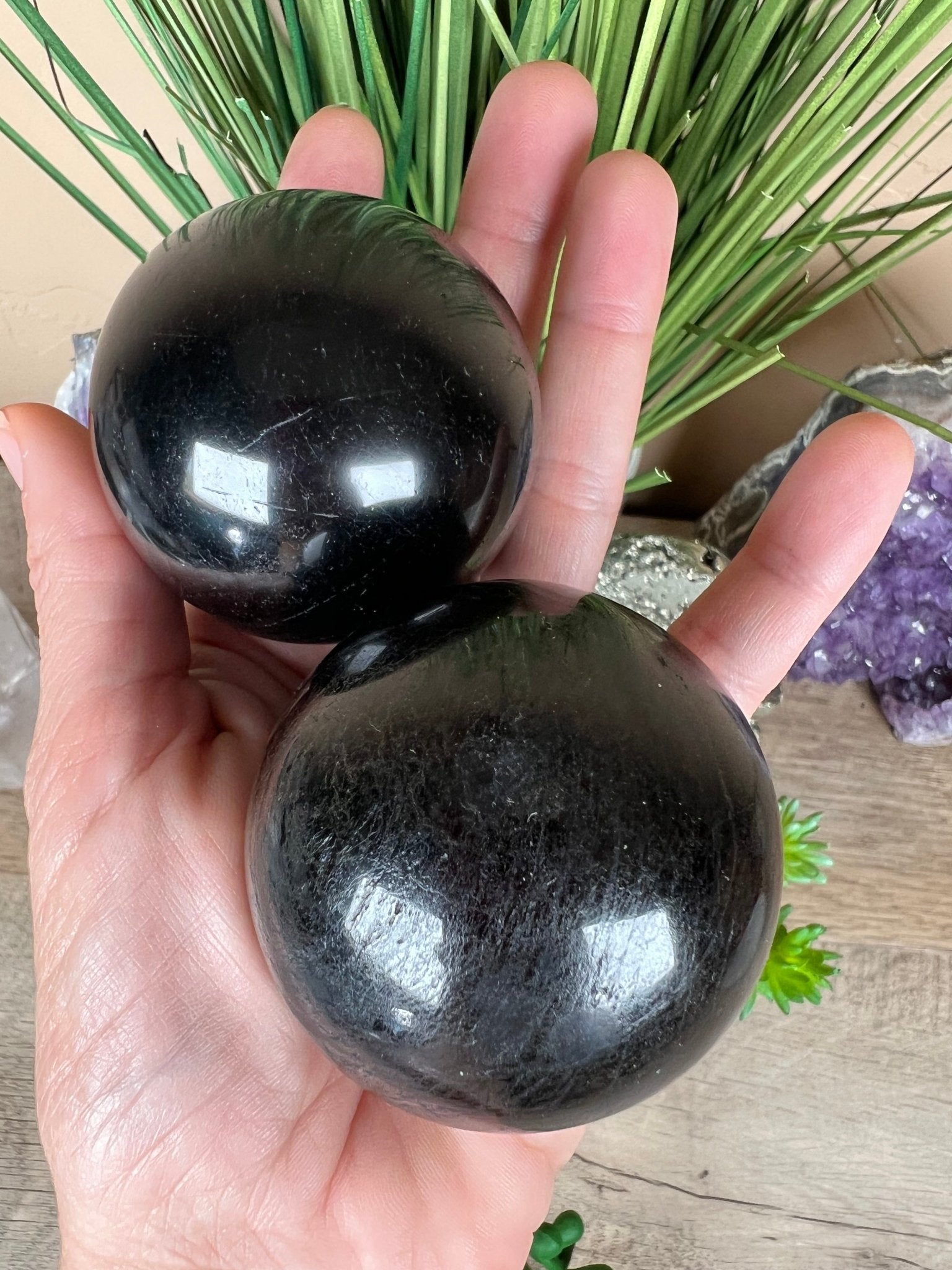 Black Tourmaline Sphere - Purple Door Alchemy
