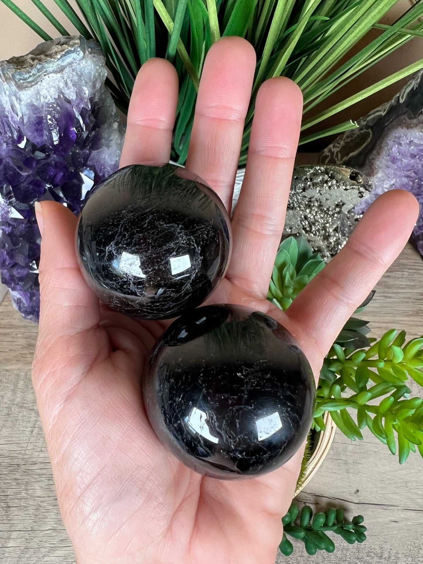 Black Tourmaline Sphere - Purple Door Alchemy