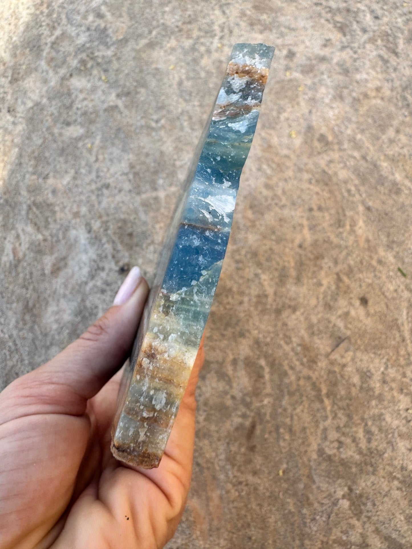 Blue Onyx Calcite Slab 309g - Purple Door Alchemy