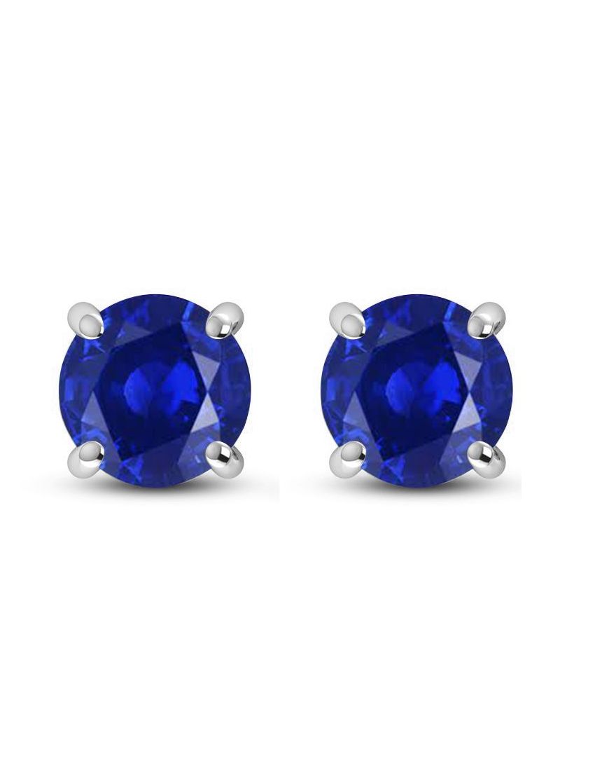 Blue Sapphire Stud Earrings - Purple Door Alchemy