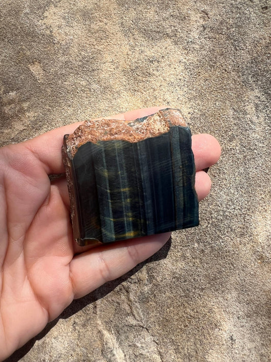 Blue Tigers Eye Slab 50g - Purple Door Alchemy