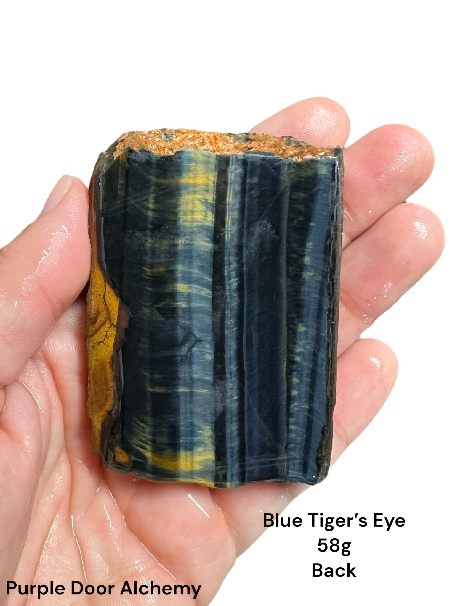 Blue Tigers Eye Slab 58g - Purple Door Alchemy