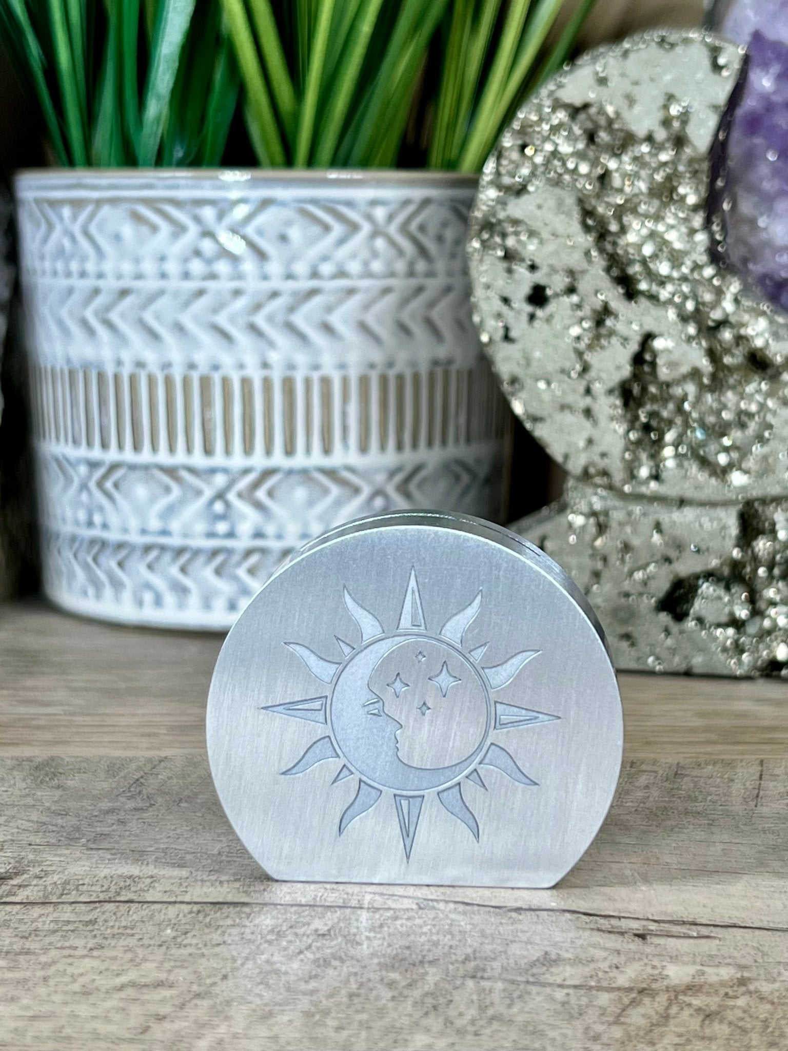 Celestial Sun and Moon Card Holder - Purple Door Alchemy