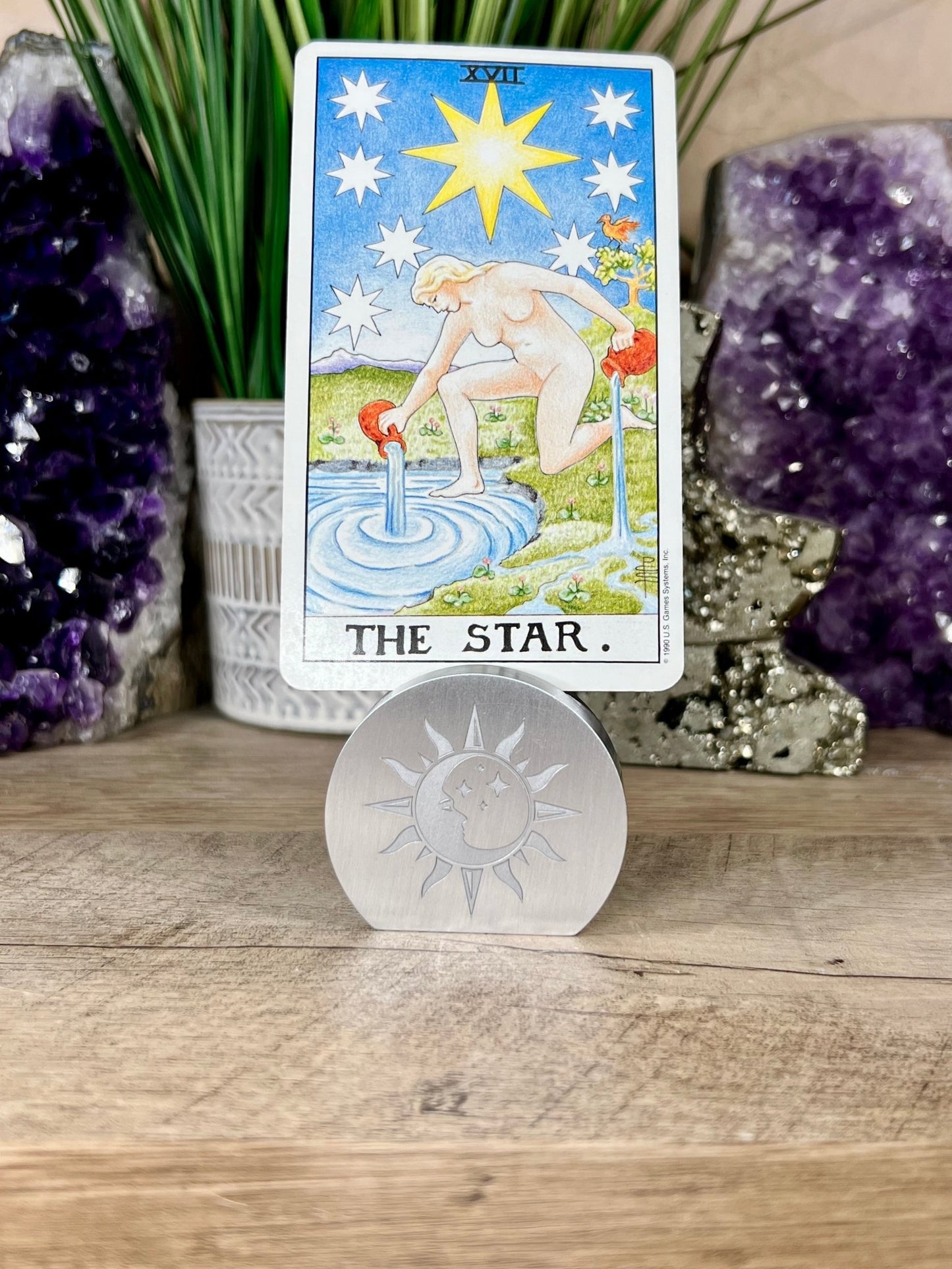 Celestial Sun and Moon Card Holder - Purple Door Alchemy
