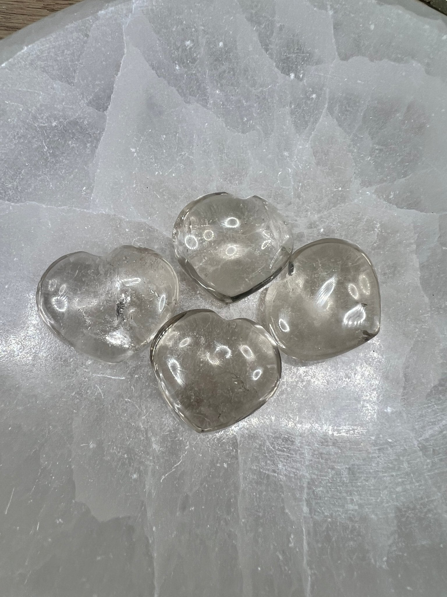 Clear Quartz Hearts - Purple Door Alchemy