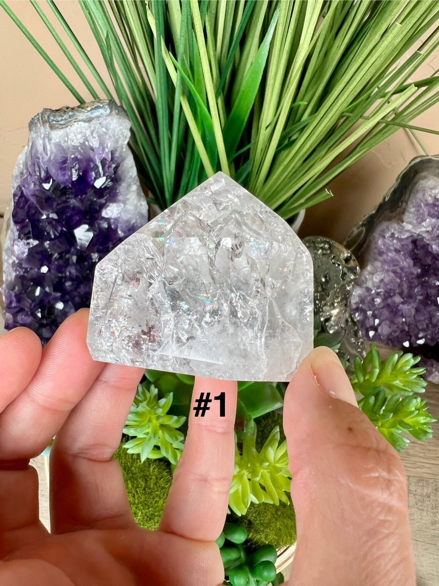Crackle Quartz Points - Purple Door Alchemy