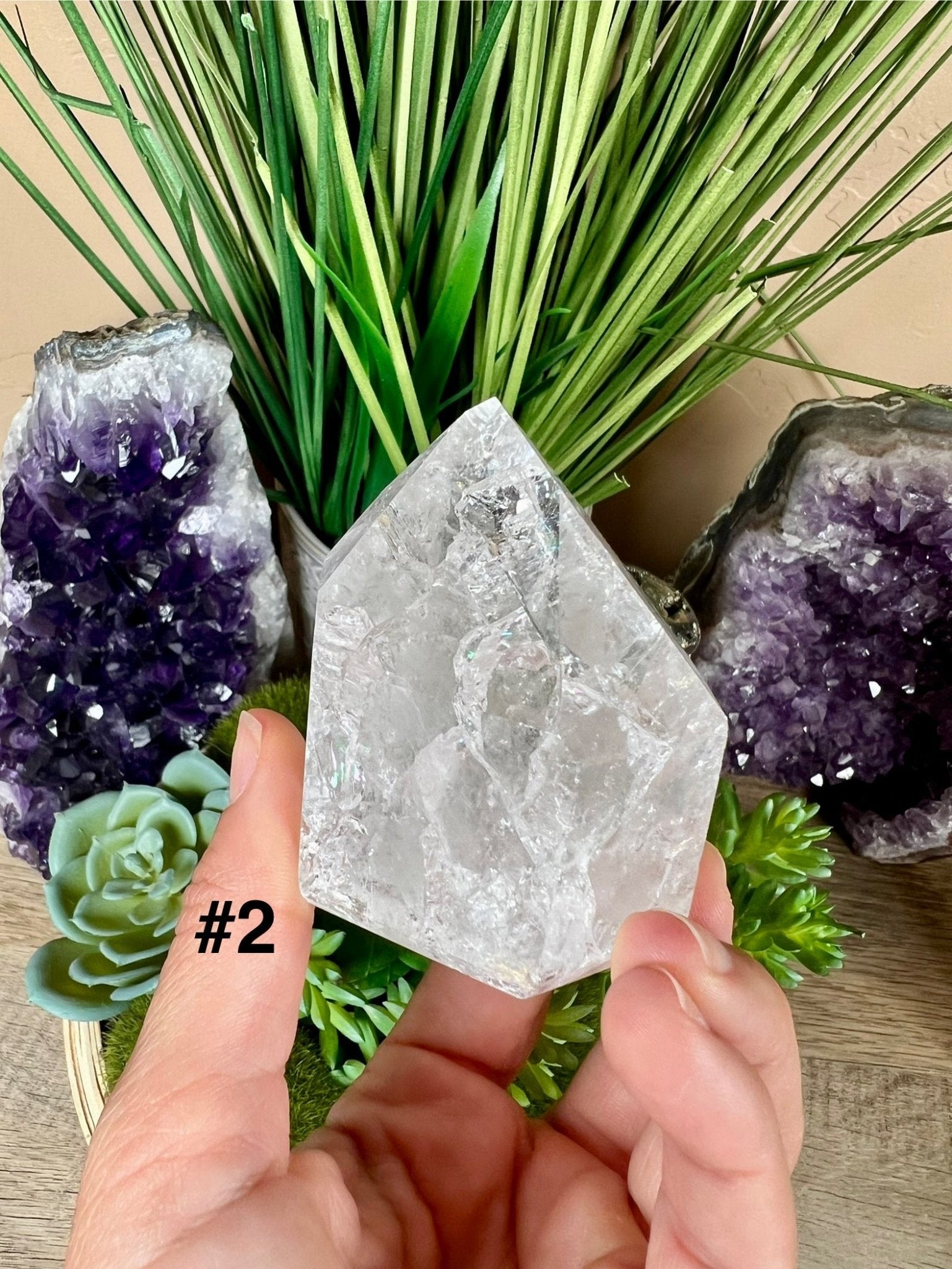 Crackle Quartz Points - Purple Door Alchemy