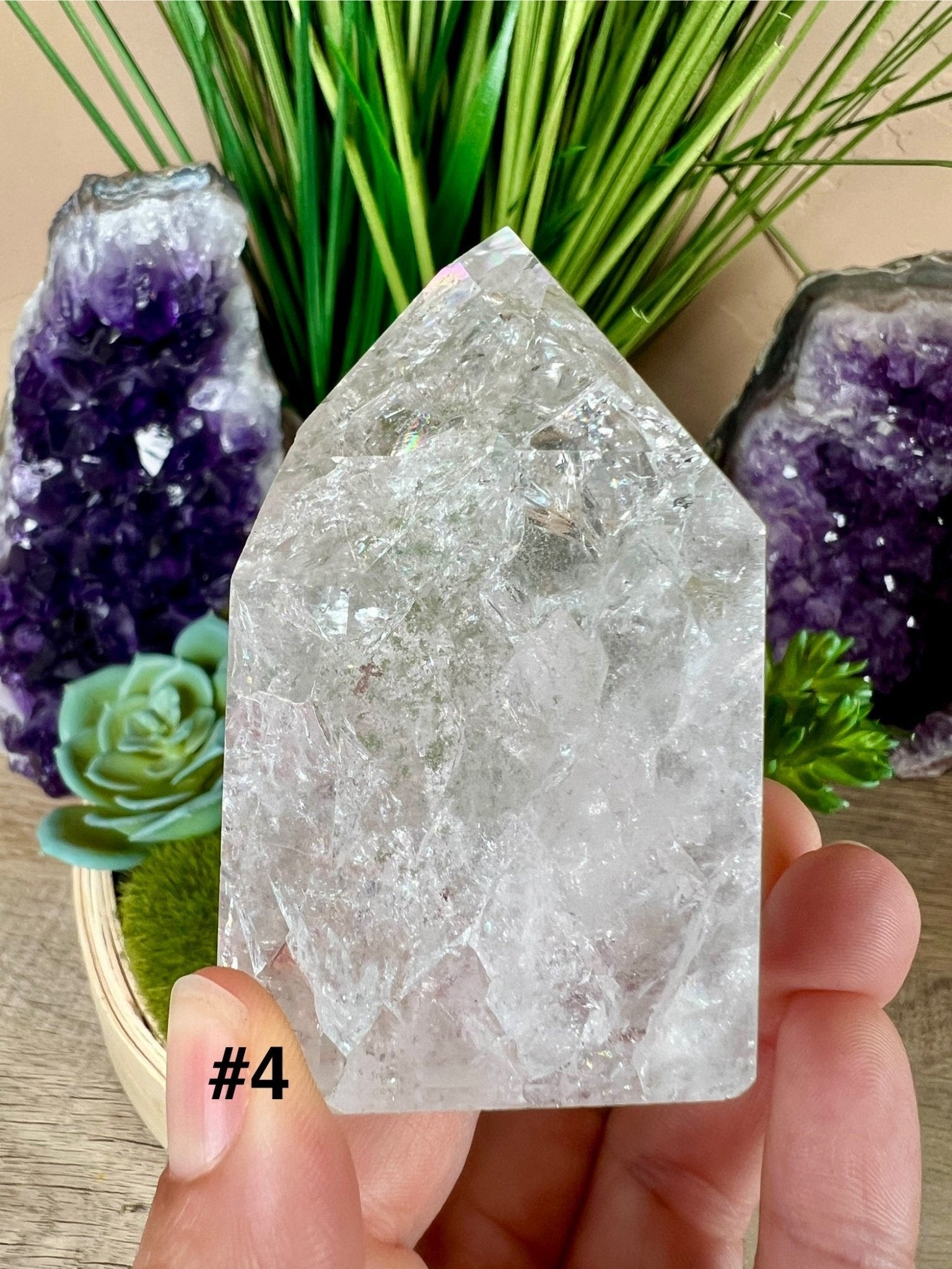 Crackle Quartz Points - Purple Door Alchemy